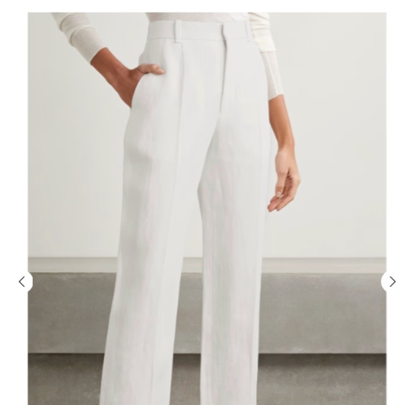 Chloe Linen Linen tapered Trouser Pants White Size FR34 - Picture 2 of 15